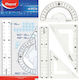 Start Set 15 Cm Mini Ruler 2 Set Squares Protractor Maped Bag 242815