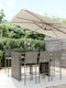 Set Bar Exterior Din Material Sintetic 7 Piese Gri
