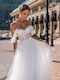 Rusalka Maxi Wedding Dress Strapless Open Back with Tulle and Mesh White
