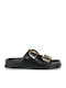 Damen Anatomische Flatforms Schwarz
