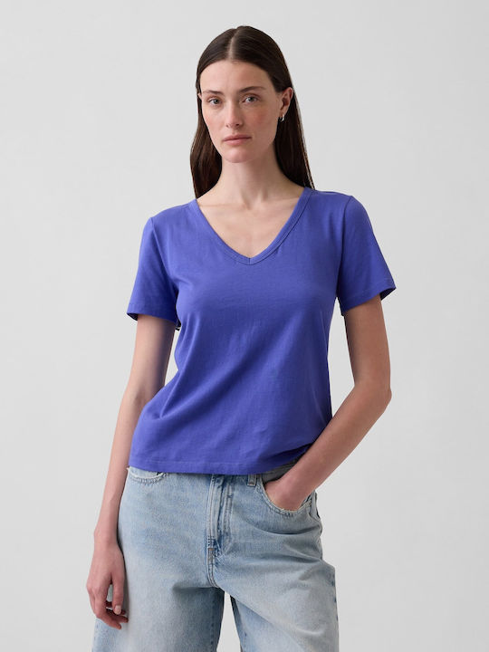 GAP Women's Crop Cotton Short Sleeve Top with V...