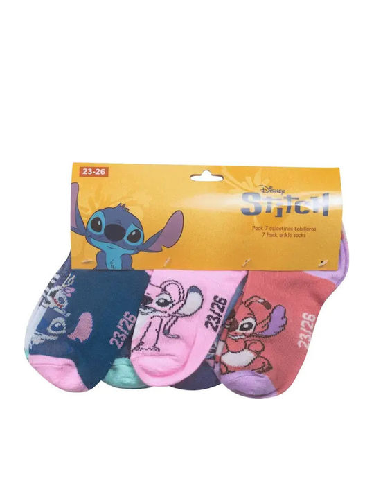 Disney Kids' Ankle Socks Stitch Multicolour 7 Pairs