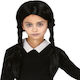 Wednesday Addams Perücke Schwarze Zöpfe Halloween