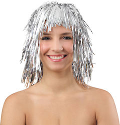 Silver Foil Wig 1 Pc