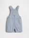 Kids Denim Dungarees Light Blue Gingham