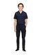Pisa Cargo Elastic Trousers in Slim Fit White-Blue