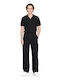 Cargo Elastic Trousers in Loose Fit Black