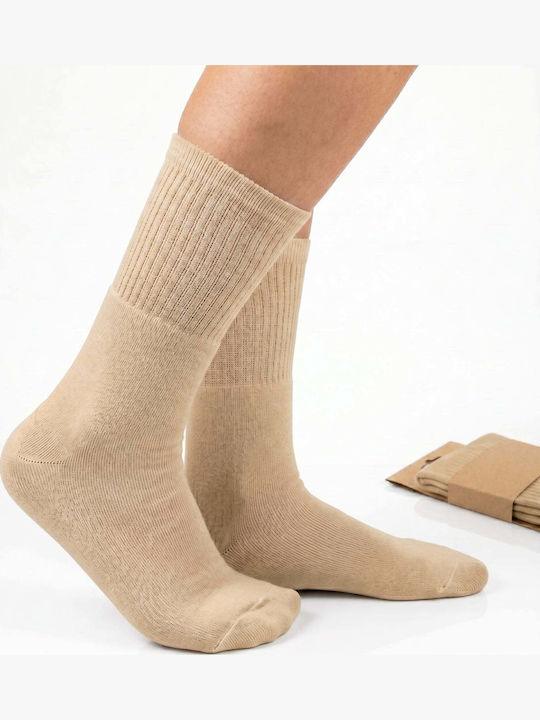 Dimi Socks Μπασκετικές Κάλτσες Μπεζ 1 Ζεύγος
