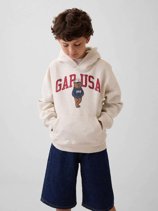 GAP Fleece Επένδυση Παιδικό Φούτερ Cropped με Κ...
