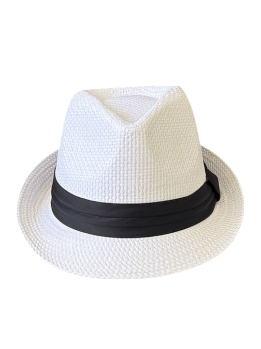 DENIA ACCESSORIES Fabric Men's Fedora Hat White