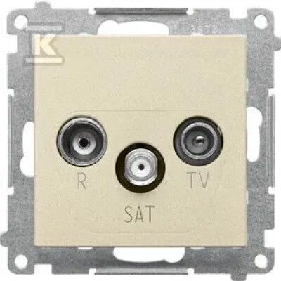 Simon 55 R-tv-sat През Отвора ТВ Антена Контакт 7 Db Модул 1x Вход 5 Mhz2.4 Ghz Матов Шампанско Tasp.01/144