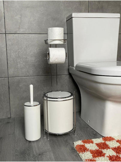SteweHome Set Perie și Coș de Baie din Plastic Alb