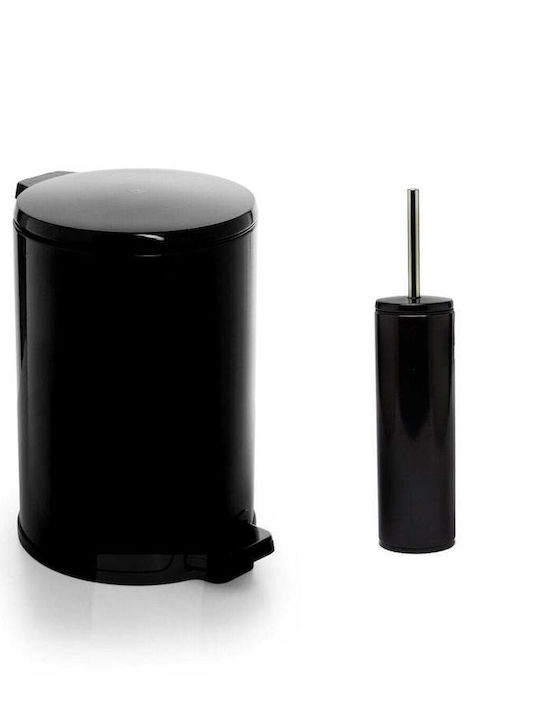 SteweHome Inox Bathroom Bin 12lt Black