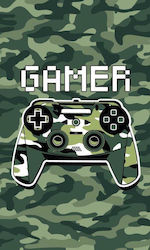 Preschool Towel 30x50 Gamer Game Over Camouflage Green 1187 Children's Cotton Pad