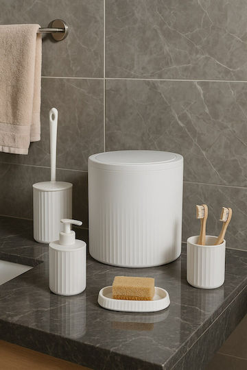 SteweHome Set Accesorii Baie Plastic Alb 5 Bucăți