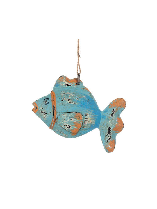 Synchronia Hanging Handmade Blue Wall Decor Made of Metal 13x2.5x12cm