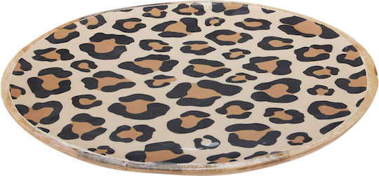 Decorative Round Wooden Brown Platter 38x38cm