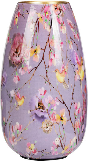 Dekorative Metallische Vase Lila 14,5x14,5xH25cm