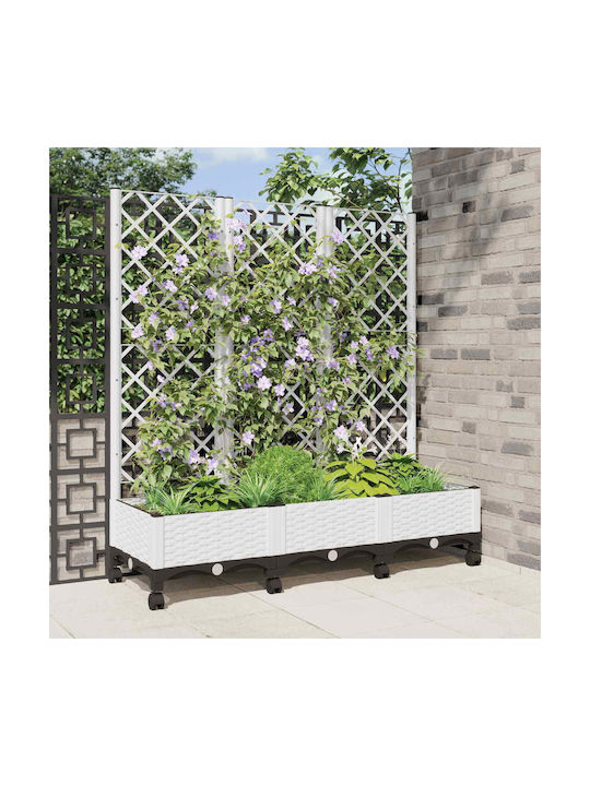 vidaXL Planter Box Plastic Alb 120x40x131.5 cm