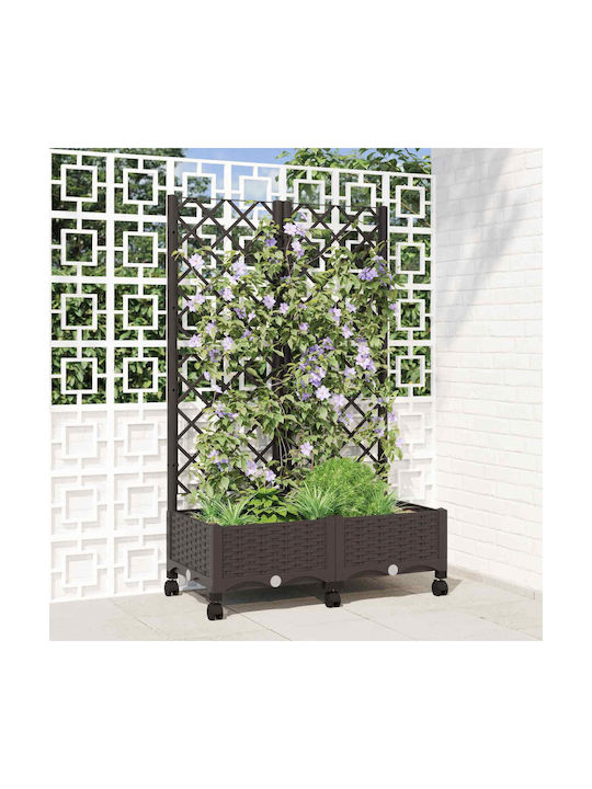 vidaXL Plastic Brown Planter Box 80x40x131.5cm