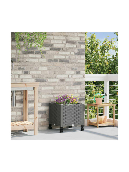 vidaXL Kunststoff Blumenkasten Hellgrau 40x40x48cm