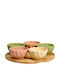 Ceramic Dessert Tower Stand 5 Positions with Base Pink Ø27xH6cm