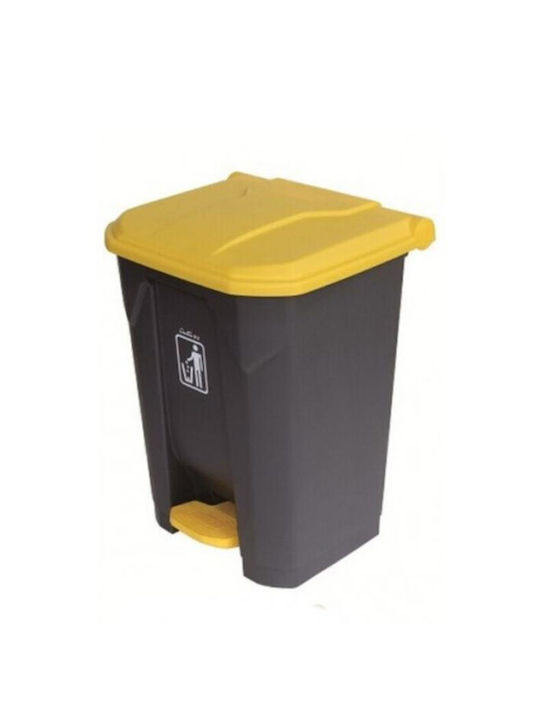 Limpio Plastic Waste Bin with Pedal Yellow 45lt