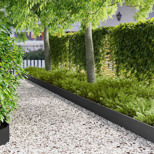 vidaXL Metallische Gartenhecke in Schwarz Farbe 20cm x 1.03m 10Stücke