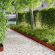 vidaXL Metal Garden Hedge in Brown Color 15cm x 1.03m 30 Pieces