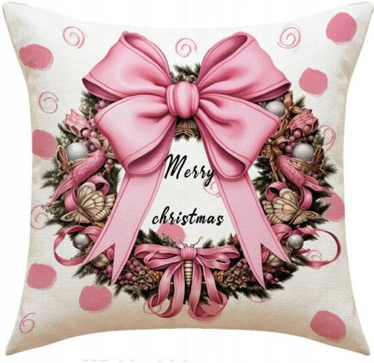 Ecarla Weihnachtsdekoratives Kissen 45x45cm Kranz Pod120