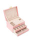 Jewellery Wardrobe Faux Leather with Drawer Pink 23x17x13.5cm