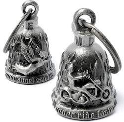 Gremlin Guardian Bell Motorrad Dekorativ «Never Ride Faster Than Your Angel Can Fly»