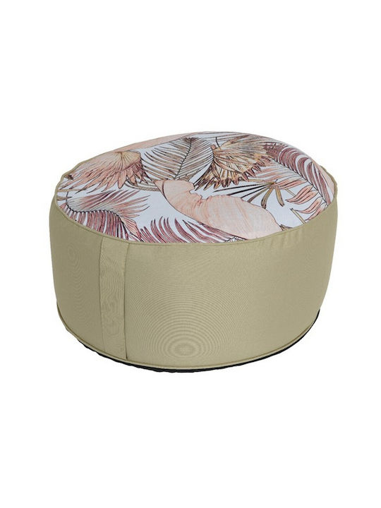 Bean Bag Stool Floral Beige 55x55x25cm