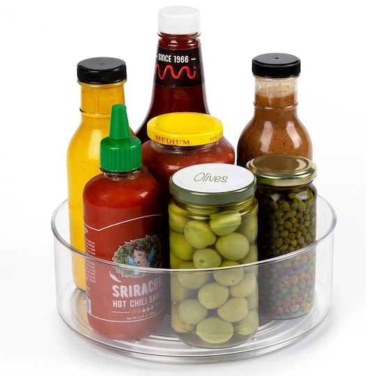 Pufo Rotating Tray Organizer Refrigerator Cabinet Kitchen Spice Storage 23 Cm
