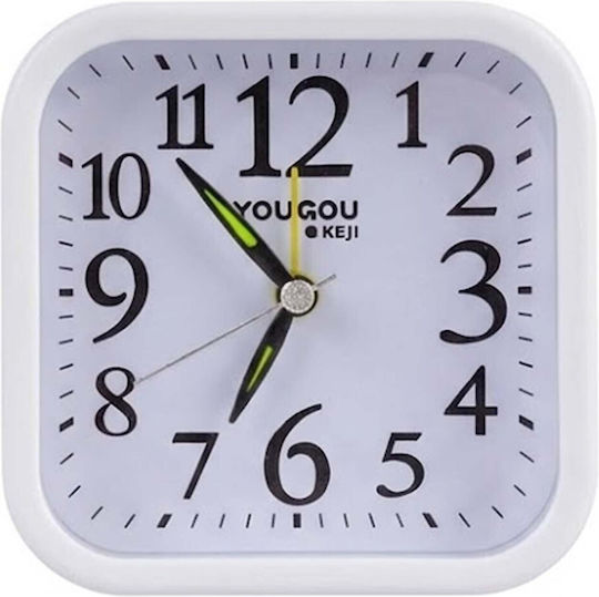Avizar Analog Table Clock Bedroom Alarm Function Backlight White
