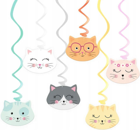 Decorative Twists Colorful Spirals Kittens Cats Birthday 85cm 6pcs