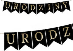 Birthday Banner Black-gold 1 Set Birthday Banner Black-gold 1 Set