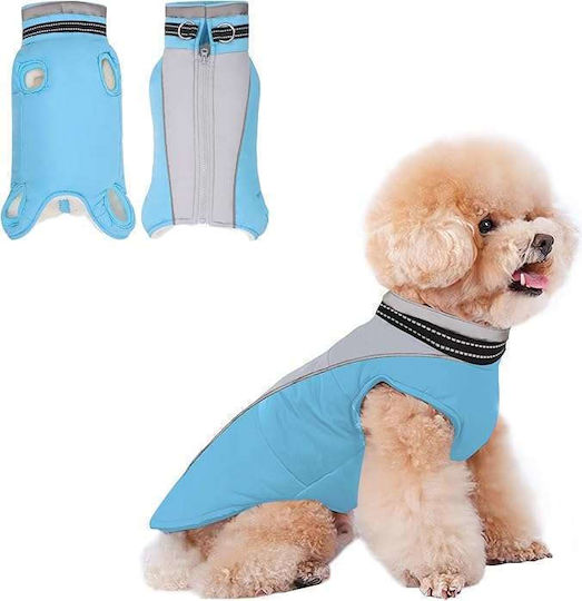 Hundemäntel Fleece Wasserdicht Winddicht Blau Mittel