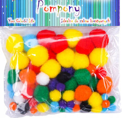 Acrylic Pom Poms Color Mix 78pcs