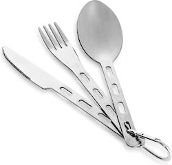 Travel Cutlery Carabiner Steel 3 Pcs