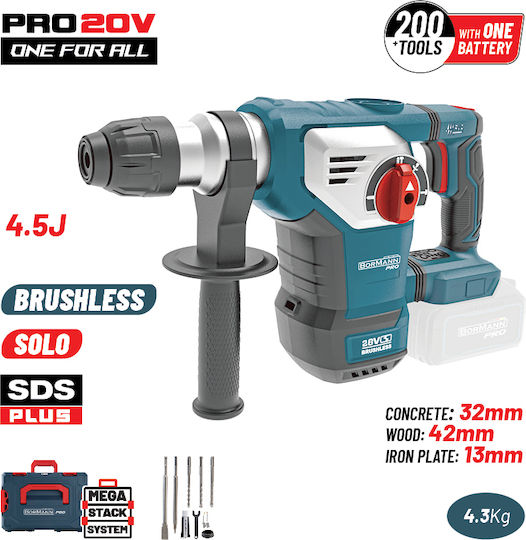 Bormann Pro BBP5336CA Konstruktives Sägehammer Akku Bürstenlos 20V Solo mit SDS Plus Steckdose