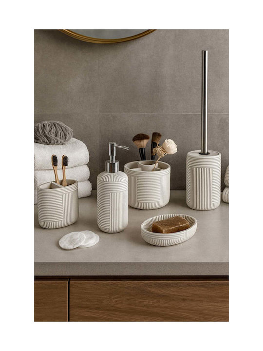 SteweHome Bathroom Accessory Set Resin Beige 5 Pieces
