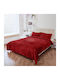 To megalo pazari Sherpa Comforter Set Super Double 220x240cm Red 3 Pieces