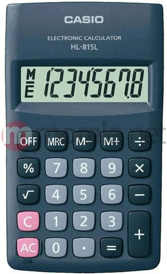 Casio Αριθμομηχανή Τσέπης 8 Ψηφίων σε Μαύρο Χρώμα