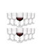 Vilde Set Pahare Vin Roșu Sticlă Albe 340ml 12 Bucăți
