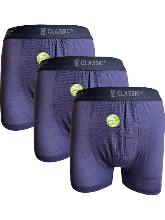Herren Boxershorts Blau 3er Pack
