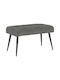 Velvet Upholstered Bench Stool Dark Grey 80x40x46cm