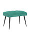 Velvet Upholstered Bench Stool Turquoise 60x40x45cm