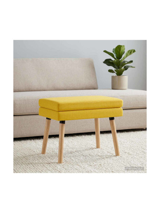 Fabric Upholstered Bench Stool Soft Yellow 60x40x46cm