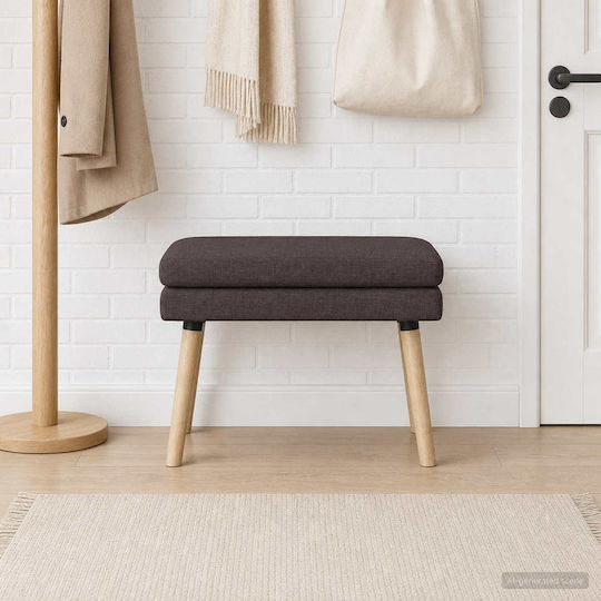 Fabric Upholstered Bench Stool Dark Brown 60x40x46cm